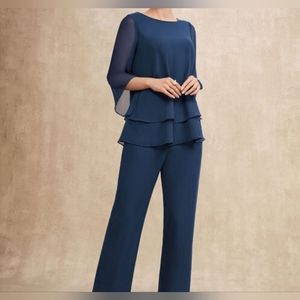 Plus Size  Chiffon Mother Of The Bride/Groom pant suit
